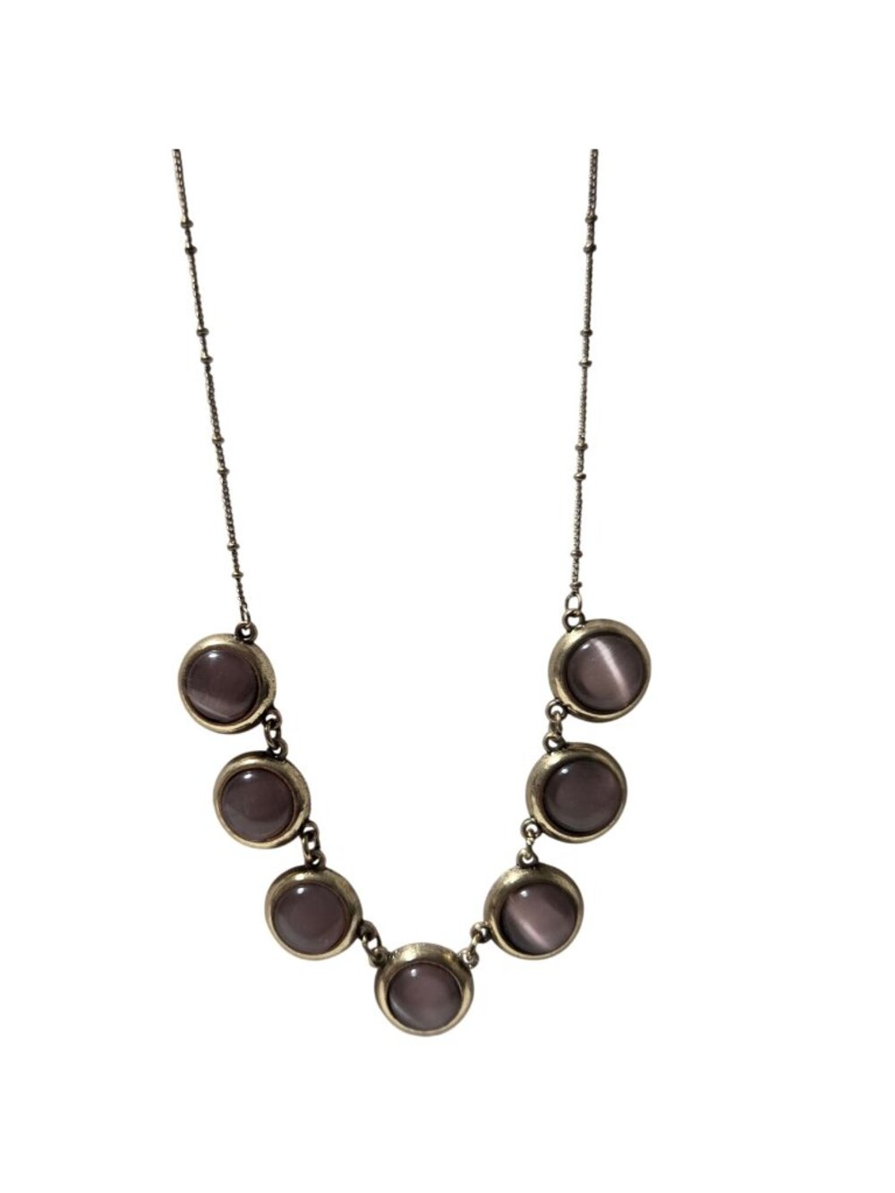 Vintage Justin & Taylor Pendant Necklace Purple Glass Cabochons Fashion Jewelry